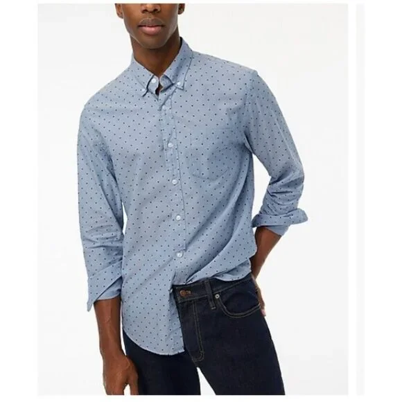 J.Crew Mens $90 Slim Untucked Printed Flex Casual Shirt Size M BL182 - Picture 1 of 7